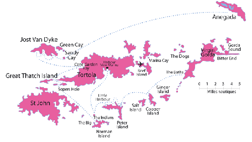 Carte des îles Vierges